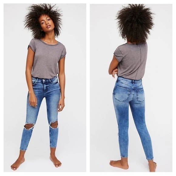 Free People high rise distressed jeans size 27 - Picture 3 of 9